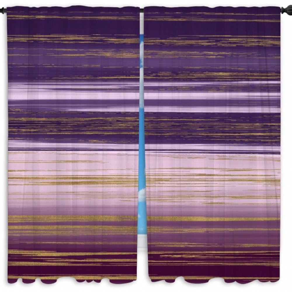 Gradient Purple and Gold Stripes Curtains Light To Dark Curtains